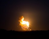Orbital Sciences Corp. rocket explodes immediately after takeoff. Image: NASA/Joel Kowsky